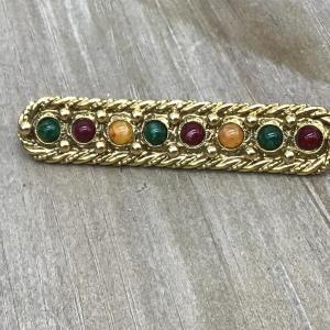 Photo of Vintage Multi Colored Gold Tone Brooch
