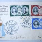 1956 MONACO First Day Cover of Grace Kelly Marriage