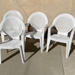 Set of 4 Plastic Stacking Patio Chairs