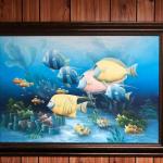 Lg Beautiful Oil Painting By C. Benolt - Tropical Fish