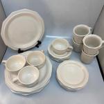 Pfaltzgraff Heritage White Ceramic Dishware 5 Piece Place Setting Set for 4