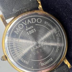 Photo of Movado 87 White Roman Dial Gold Plated 34mm Quartz Wrist Watch
