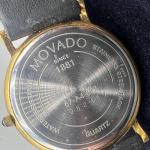 Movado 87 White Roman Dial Gold Plated 34mm Quartz Wrist Watch