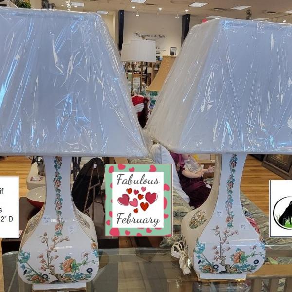 Photo of Pair of floral motif Lamps