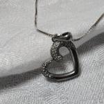 Beautiful Diamond Heart 925 16" Necklace