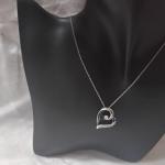 Stunning Solitaire Diamond With Black and White Diamonds 18" 925 Necklace