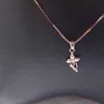 Beautiful Hibiscus With Diamond Stamen 18" Gold Vermeil Necklace