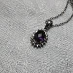 Gorgeous Ross Simons Amethyst and Diamond 18" Necklace