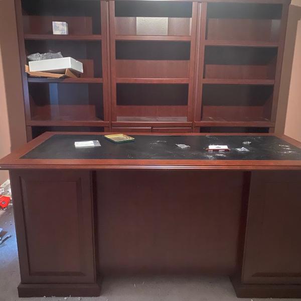 Photo of Office desk and bookcases