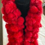 100% rabbit fur red scarf