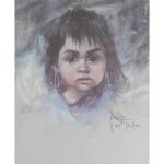 "Young Girl"  by Jess DuBois (b. 1934) Double-Signed Lithograph