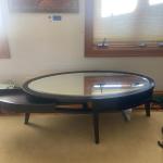 Mirrored oval coffee table