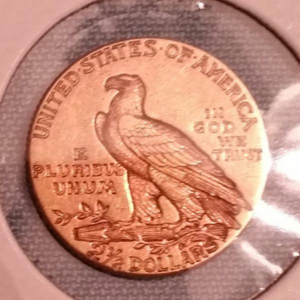 Photo of 1909 Indian Head 2 1/2 dollar gold coin