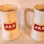 Lot #46  Pair of Ceramic JAX Beer mugs