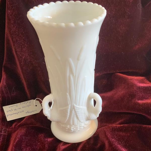 Photo of Milk Glass swan celery vase 
