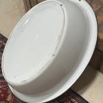 Older oval enamel tub? 26” long 8” high, excellent condition 
