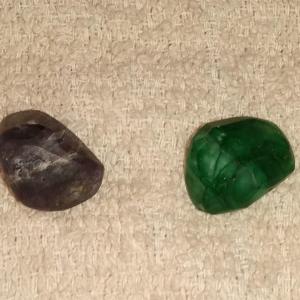 Photo of Raw Unheated Ruby and Natural Emerald 25+ Cts. Each