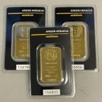 3-Numbered 1oz. Gold Bars