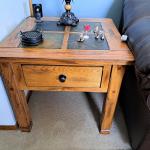 Oak and granite tables