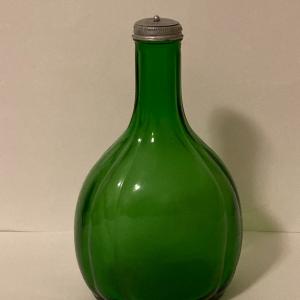 Photo of Vintage Duraglas green glass Refrigerator Sprinkler Water Bottle metal lid 