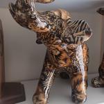 Elephant Figurine, brown-beige ceramic