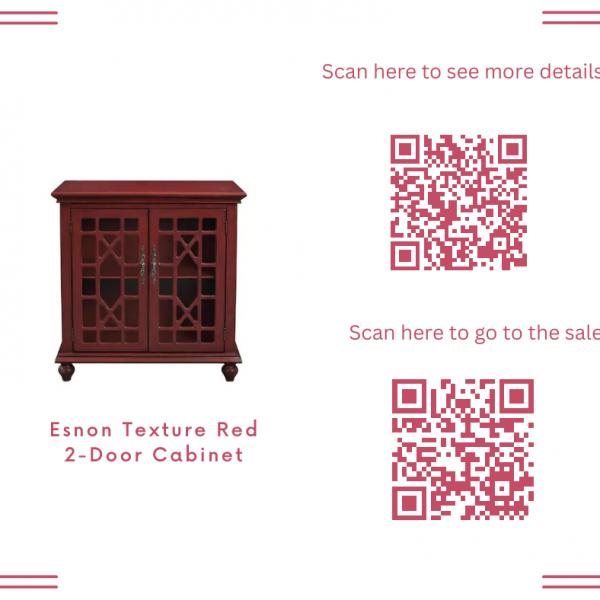 Photo of Esnon Texture Red 2-Door Cabinet