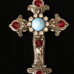Turquoise and Red Cross Pendant 