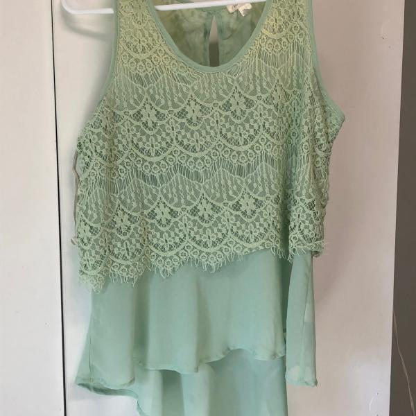 Photo of Flowing green top with lace 