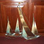 Vintage "Curtis Je're" Wall Sculpture "Sail Boats"