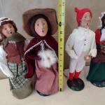 Set of Four Byer's Choice Carolers 1992, Cratchit 1995, 2001, 2002