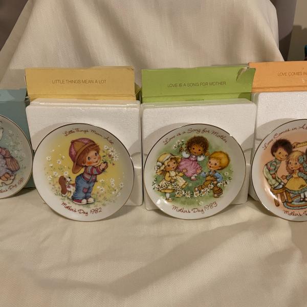 Photo of Vintage Avon Mother's Day Collectible Plates Lot of 4, 4” Plates 81 -84