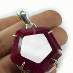 Vintage Natural Mined 77.30 Carat Certified Large Ruby Gemstone Pendant With 925