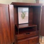Virginia House Cherry wood armoire 65”H 42”W 22”depth