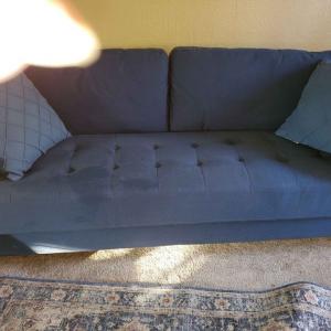 Photo of Mid Century Navy Blue  Sofa