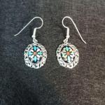 STERLING SILVER EARRINGS WITH TURQUOISE ACCENTS