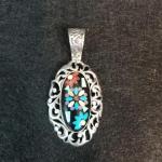 STERLING SILVER PENDANT WITH TURQUOISE ACCENTS