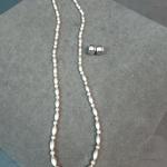 STERLING SILVER BEADED NECKLACE AND STERLING EARRINGS
