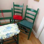 Three Assorted Painted Ladder Back Chairs