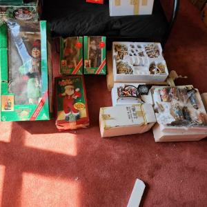 Photo of Lot of 9 Christmas Decor items Santa, Villages, Nativity    Lot 488