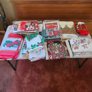 Photo of Large Lot of Table Linens Holiday Themes    Lot 614
