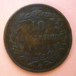 ITALY 1893 (10) Centesimi Copper Coin