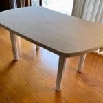 Rectangular White Plastic Patio Table - ARCADIA