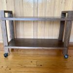 Vintage Dark Wood Veneer Wheeled TV Cart by O’Sullivan - ARCADIA