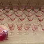 Lot Of 66 Pieces of Tiffin-Franciscan Pink Wistaria Stemware & Plates