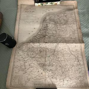 Photo of 1815 1822 Antique French Map with Colored Tro Breiz Colored Map