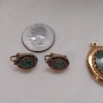 Assorted Jewelry with Green Stone Settings (#11)