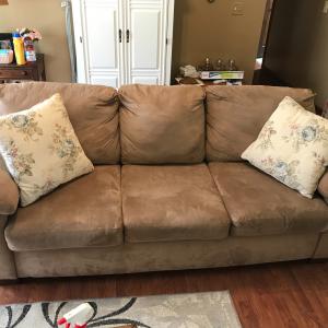 Photo of Full size Tan Sofa - Good condition