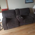 Double Recliner Living Room Piece - Dark Brown - $250 (Agawam)