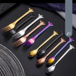 Giraffe  Metal spoon/fork set [ new]