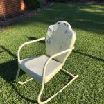 Mid century shell back patio chair